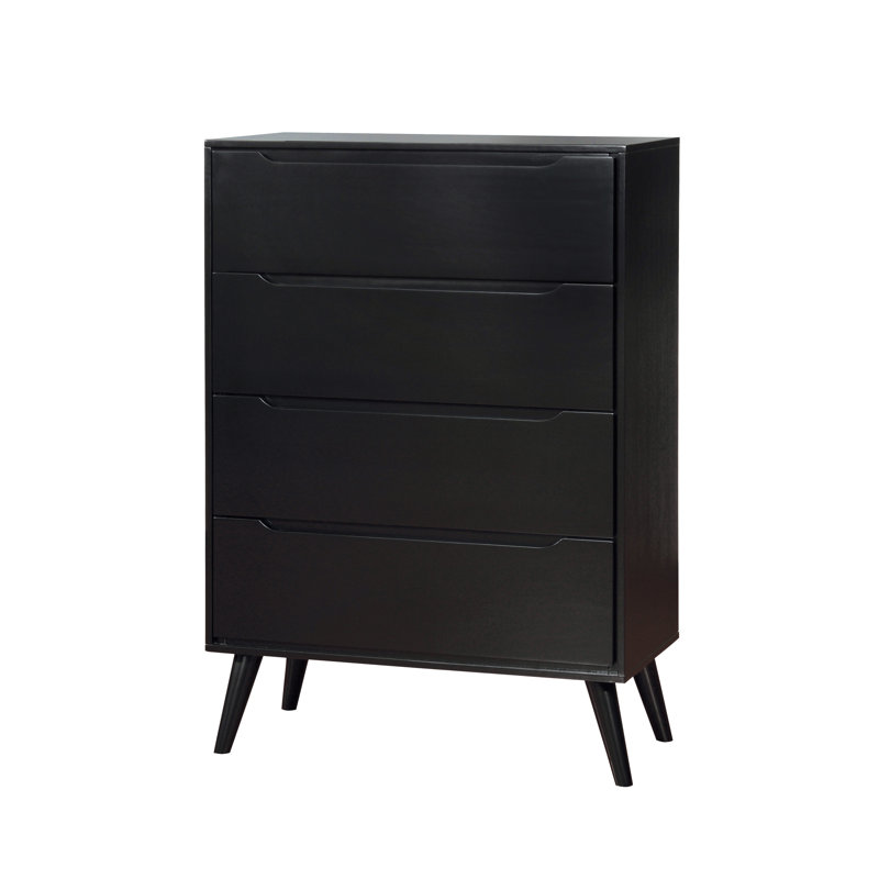 Stalter 34'' W 4 - Drawer Dresser, Black