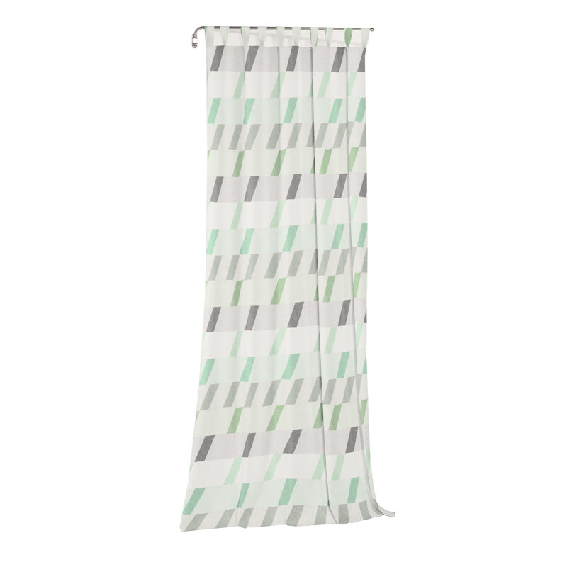 Lopez Room Darkening Curtain, Light green/Grey, 132cm Width x 255cm Drop