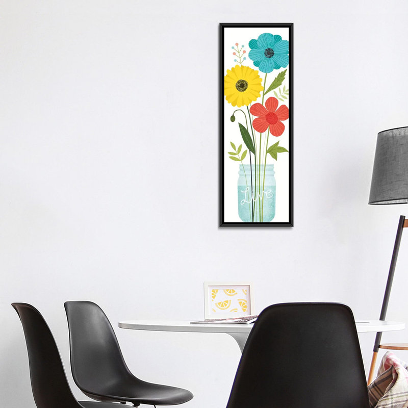 «Seaside Bouquet IX», impression sur toile, H 48 po x l 16 po x P 1,5 po, Toile avec cadre noir
