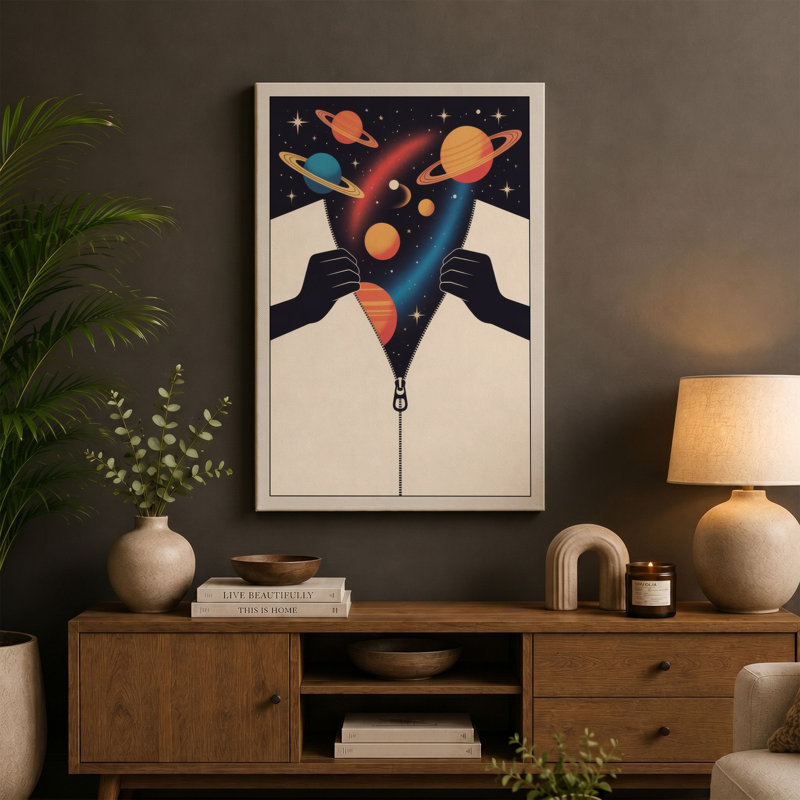 Unzipping the Universe Modern - Wrapped Canvas, 18x12 - 45.7 x 30.5 cm, Cream Border