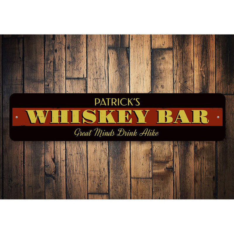 Plaque en aluminium whisky, H 6 po x l 24 po x P 0,06 po