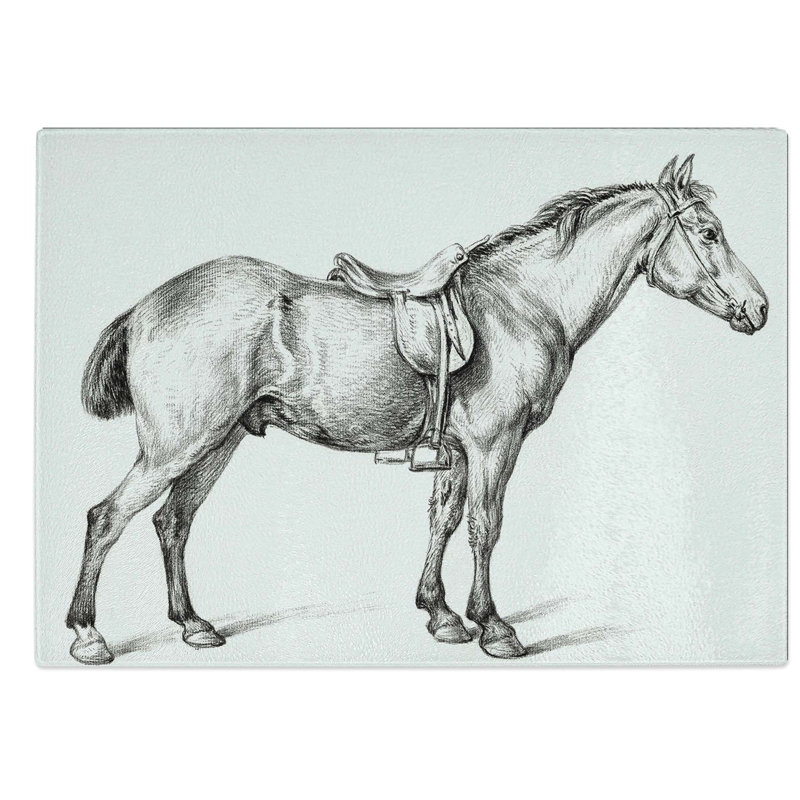 Glass Horse With A Saddle by Jean Bernard Chopping Board, 39 cm W x 28.5 cm L