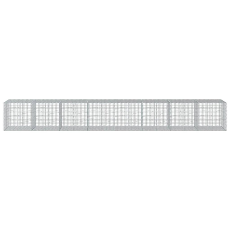 Gabion Basket Silver Galvanized Iron Extra Long Outdoor Planter Garden, 39.4" H x 315" W x 39.4" D