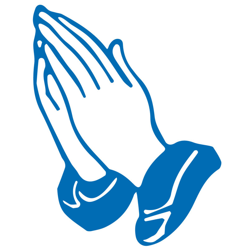 Décalcomanie murale prayer mains, H 36 po x l 28 po x P 0,01 po, Bleu azur
