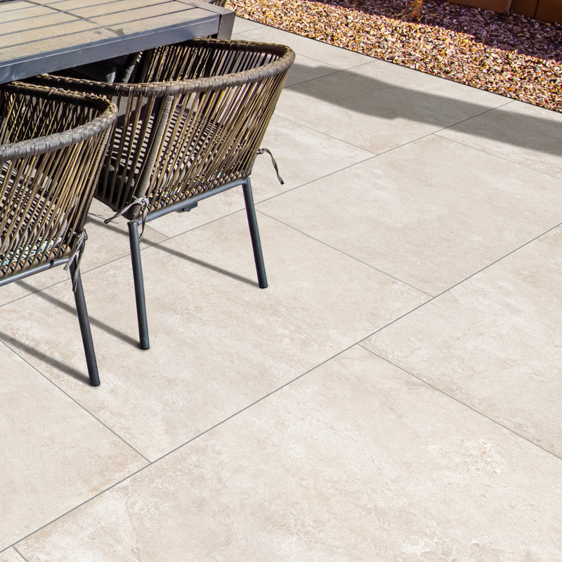 Mirello 24 in. x 48 in. Porcelain Stone Look Floor and Wall Tile, Cream