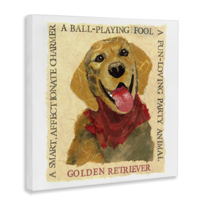 "Fun Golden Retriever", art mural sur toile par Nancy Overton