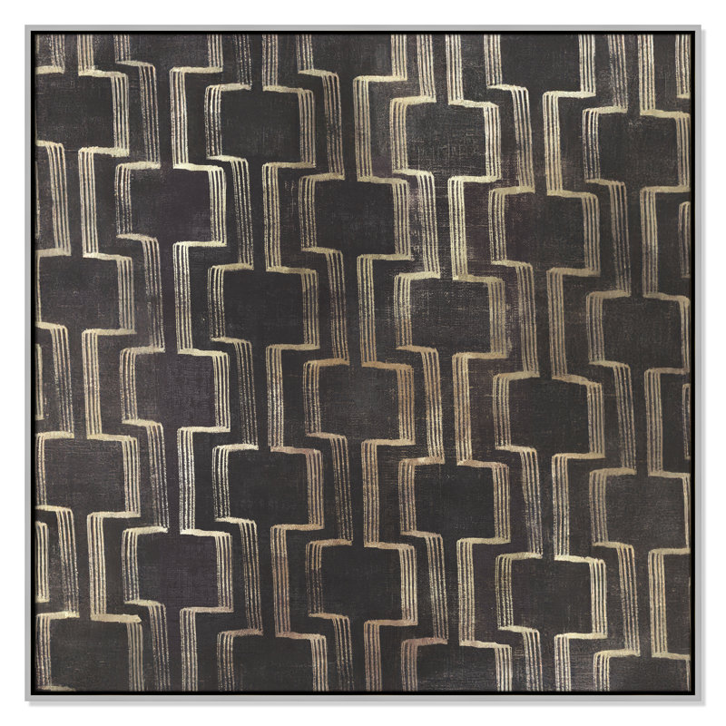 Symphony Collection " Symphony In Motion I - Square Version " by Emma Peal, Silver, 41.5" H x 41.5" W