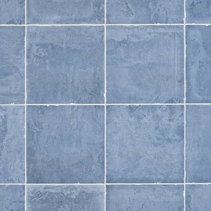 Alesso 8x8 Moroccan Matte Encaustic Look Porcelain Tile, Indigo
