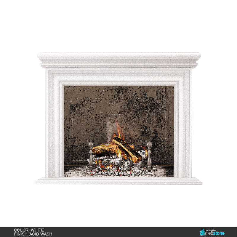 Palermo Alto Fireplace Mantel, Acid Wash White