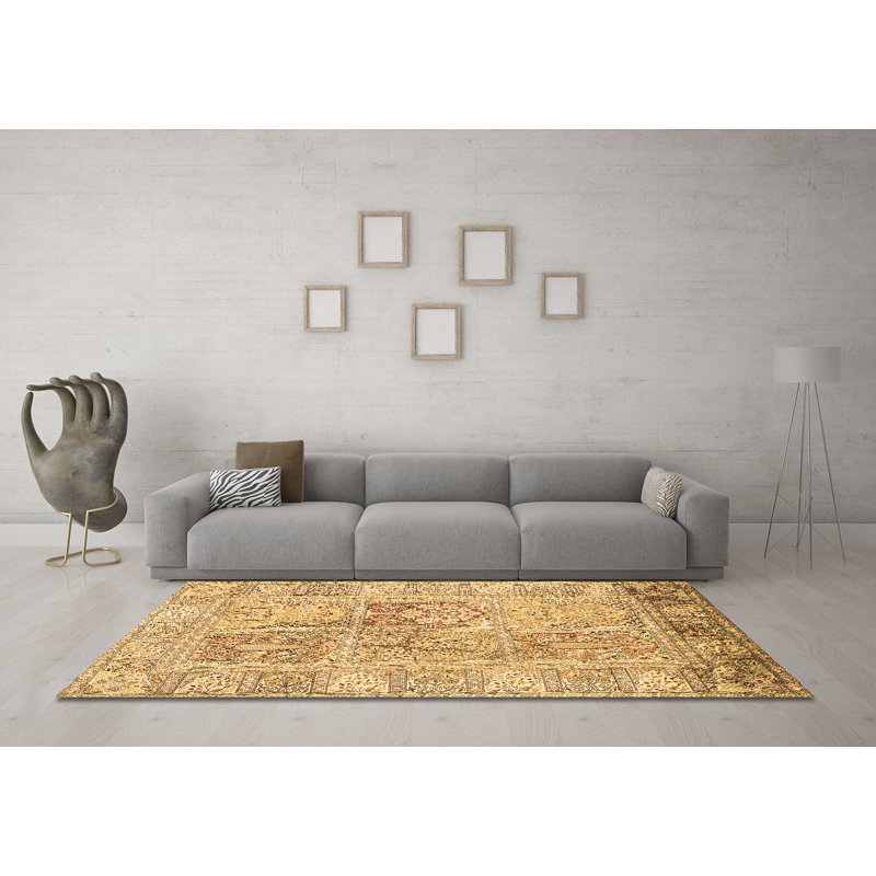 Washable Patchwork Indoor Rug, Round 6'