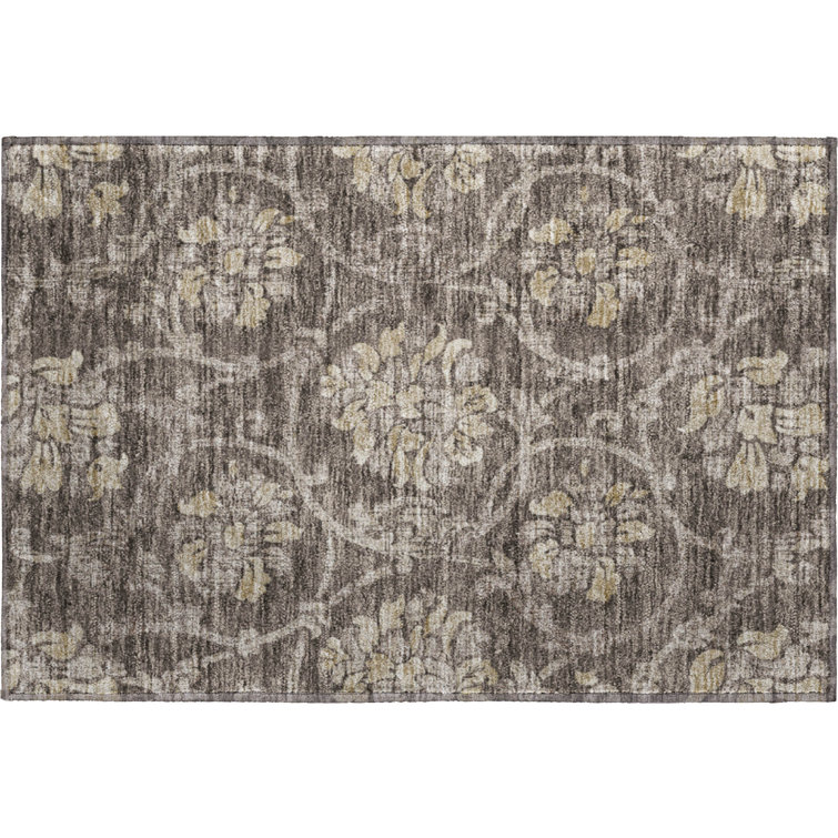 Premium Machine Washable Prisco Brown Rug