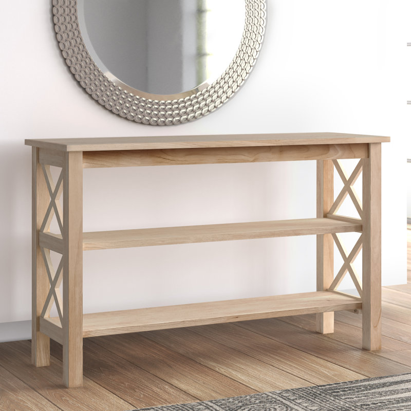  Rossitano 48'' Solid Wood Console Table, Unfinished