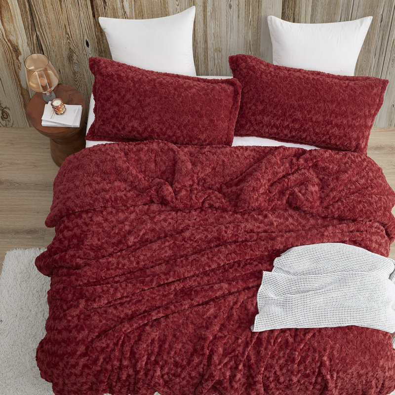Ensemble d'édredon surdimensionné petit inducteur Coma, Édredon pour très grand lit + 2 très grandes ta, Rouge profond