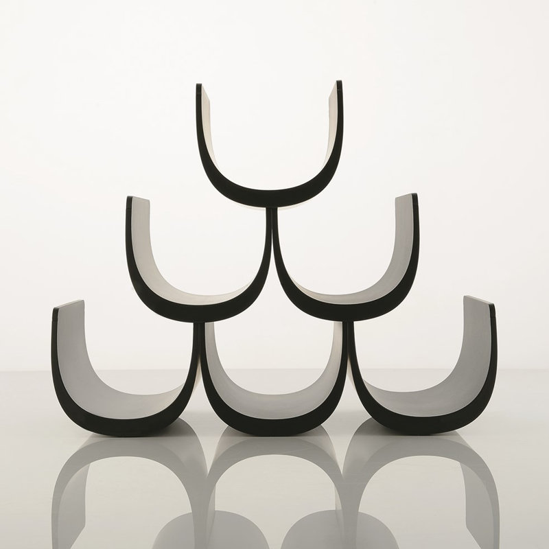 Noè 6 Bottle Tabletop Wine Bottle Rack, Black