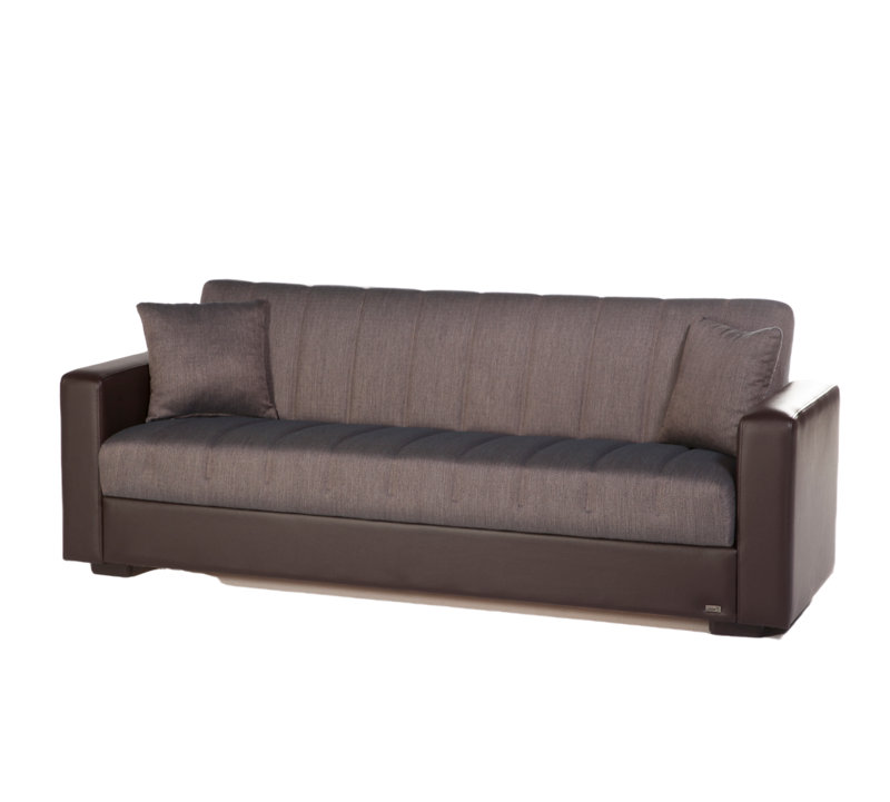 Canapé-lit rembourré Naquanda, Polyester à 100 % de couleur brune