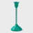 Handcrafted Tabletop Jade Mint Checkered Aluminum Candleholder-609172997