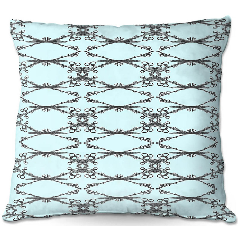 Geometric Reversible Throw Pillow, 16" x 16", Turquoise
