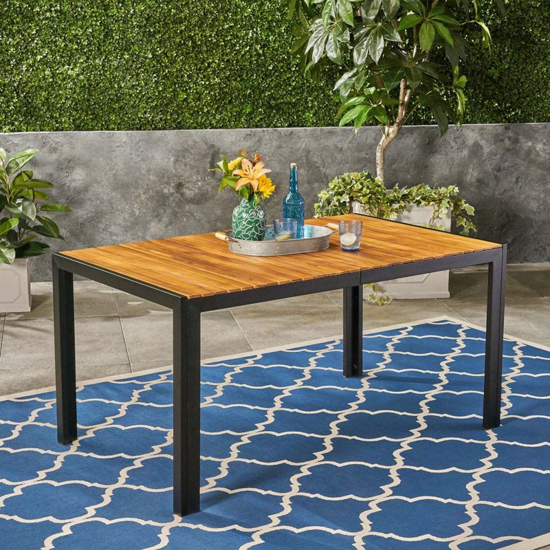 Starr Rectangular Outdoor Dining Table, 30" H x 59.25" W x 35.5" D