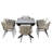 Extendable Dining Table And Chairs Set With Polyester Woven Tape For Stylish Alfresco Gatherings