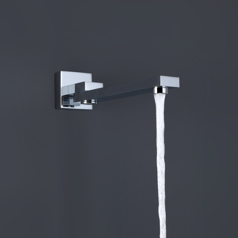 Système de douche complet à contrôle de température à 3 fonctions avec valve brute, Chrome poli