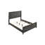 Lit double gris avec design sophistiqué - Structure en bois massif pour le confort de la chambre à coucher