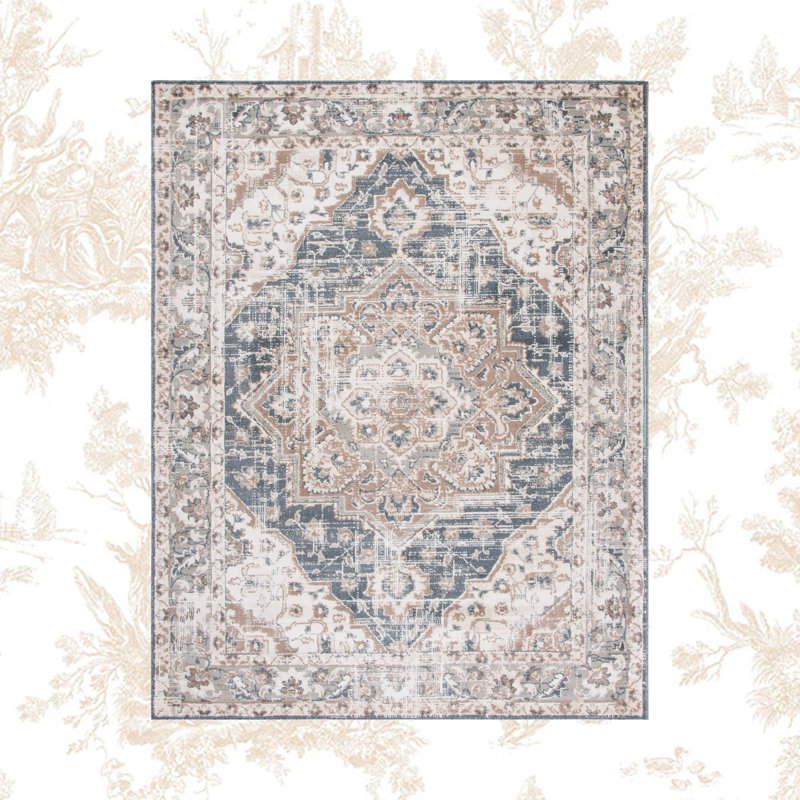 Gyle Oriental Beige/Gray Area Rug, Rectangle 8' x 10'