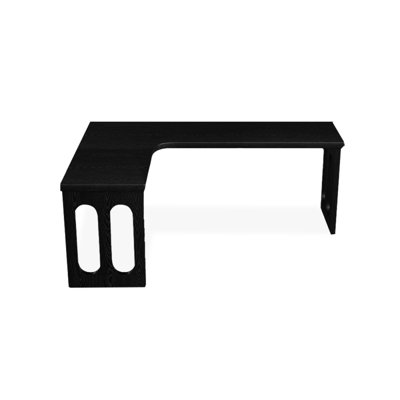 Black L-Shaped Solid Wood desks
