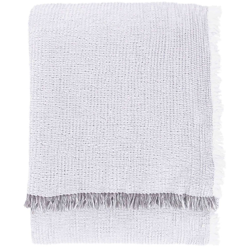 Alabaster King Size Cotton Woven Throw Blanket with Fringe