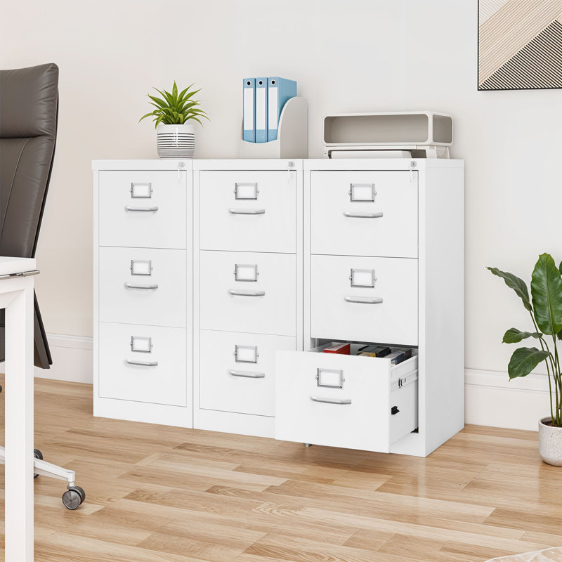 45.8cm W 3-Drawer Steel Filing Cabinet, White