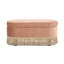 Repose-pieds de rangement ovale en velours orange pêche 38 po Serena
