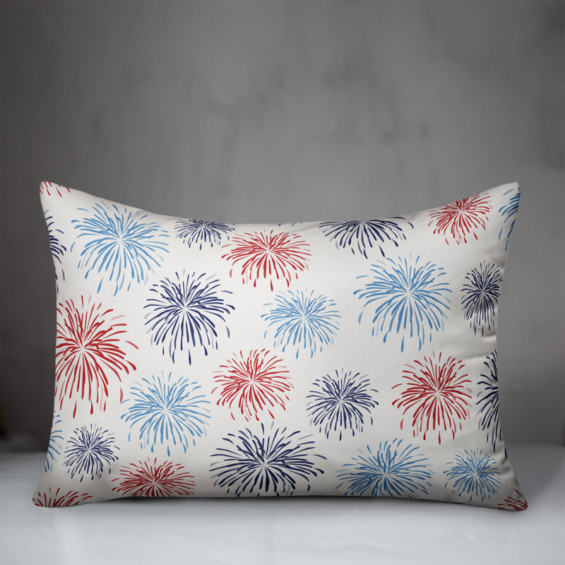  Housse de coussin lombaire Fireworks, Blanc
