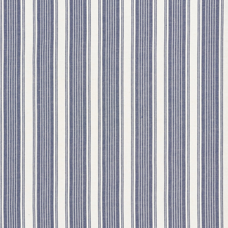 Tissu rayé Schumacher x Mark D. Sikes Ojai, Indigo