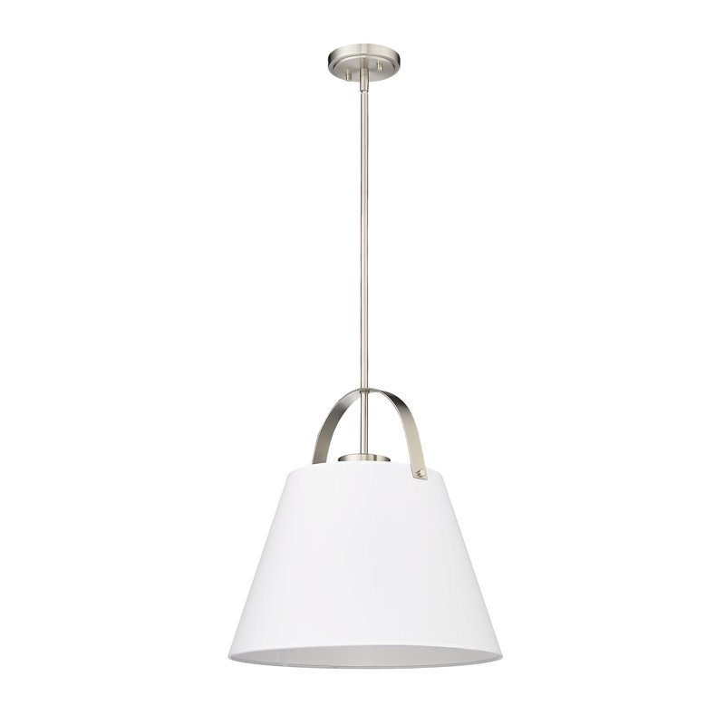 1 - Light Shaded Pendant, Brushed Nickel, 99" H x 18" W x 18" D