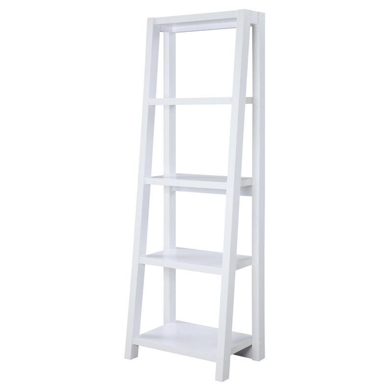 Sargun 63.25" H x 21.25" W Ladder Bookcase, Bright White