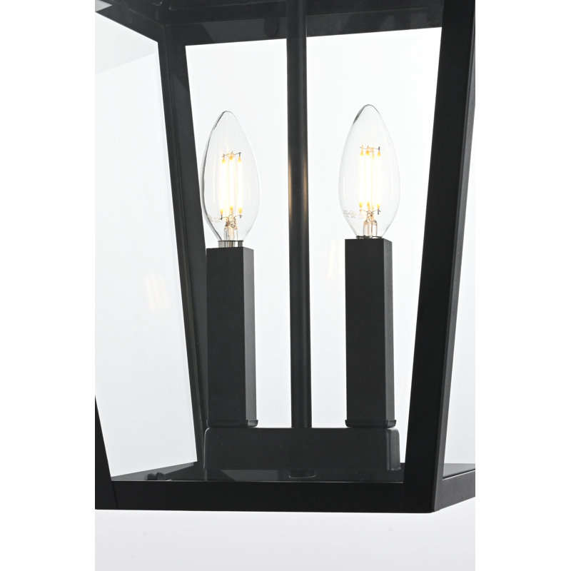 Luminaire suspendu d'extérieur Miyashiro en noir, H 17 po x l 10 po x P 10 po