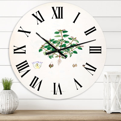 Vintage Plant Life XIII - Farmhouse wall clock