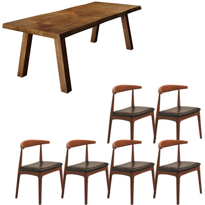 American style solid wood dining table set