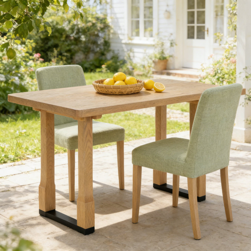 Table de salle à manger 63 ", Bois de frêne naturel