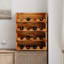 Porte-bouteilles de vin 4 pièces, porte-bouteilles de vin pour 16 bouteilles, armoire à vin de plancher fabriquée à la main brun 18,1 po x 11,8 po x 5,9 po 