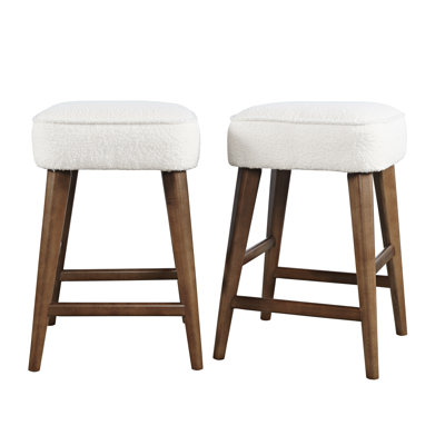 Donavan Mid-Century Modern Upholstery Backless Counter Barstool