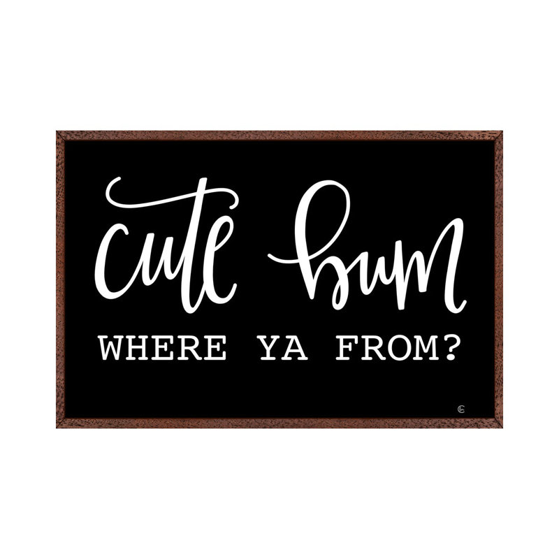 Cute Bum - Print on Canvas, Classic Brown Wood Framed, 101.6cm H x 152.4cm W x 3.81cm D