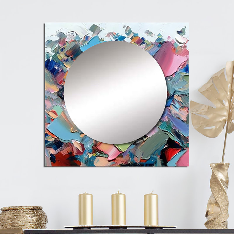 «Passion Of Mira Abstract Melody», peinture abstraite à miroir, 36 po x 36 po