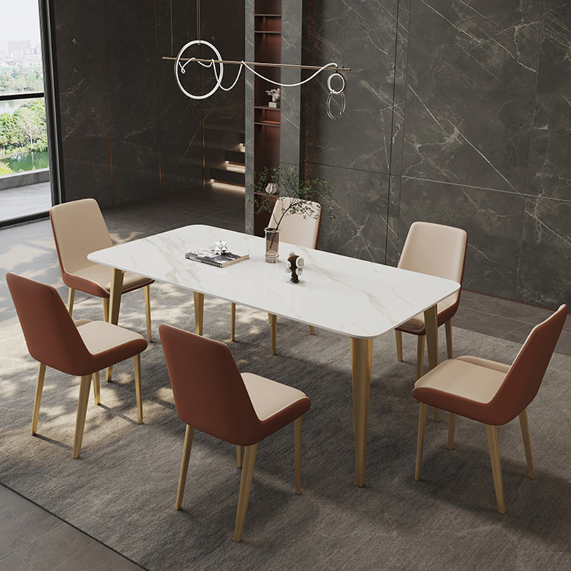 Italian luxury style rectangular dining table sets, 29.53"H x 59.06"L x 31.5"W