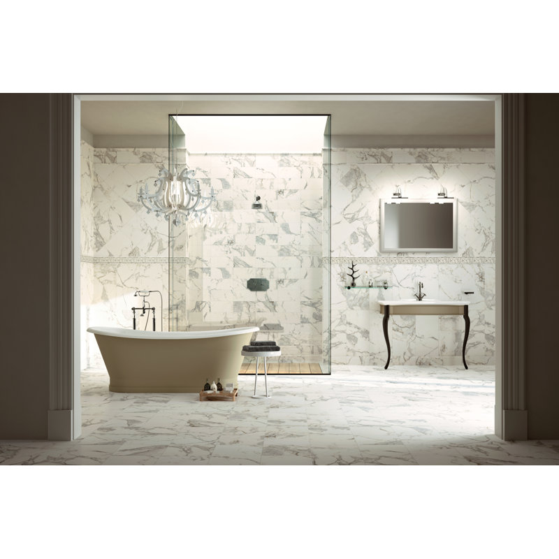 Carreau de porcelaine 12 po x 24 po Classic Moderne Calacatta