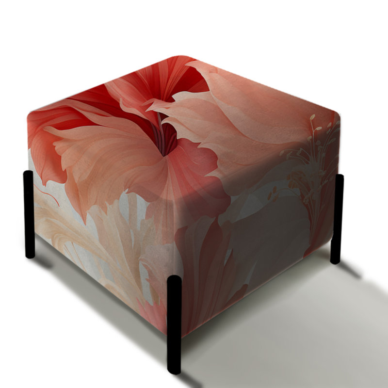 Tropical Whisper - motif tropical IV - repose-pieds carré tropical