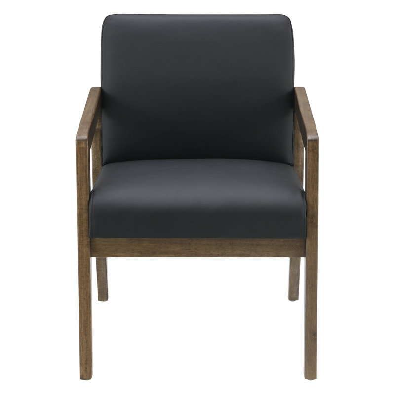 Seguna Wood Frame Reception Chair with Memory Foam Seat, Brown