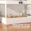 Cage pour animal de compagnie avec couvercle ouvert et serrure, cabane, accessoires, blanc