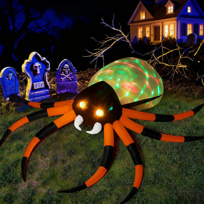 Décorations d'extérieur gonflables d'araignée géante de 8 pi pour Halloween