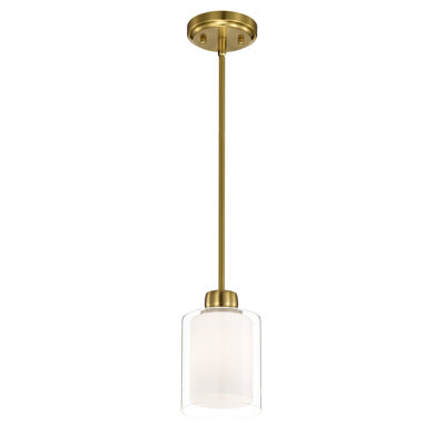 Luminaire suspendu en nickel brossé à 1 lumière Bomke