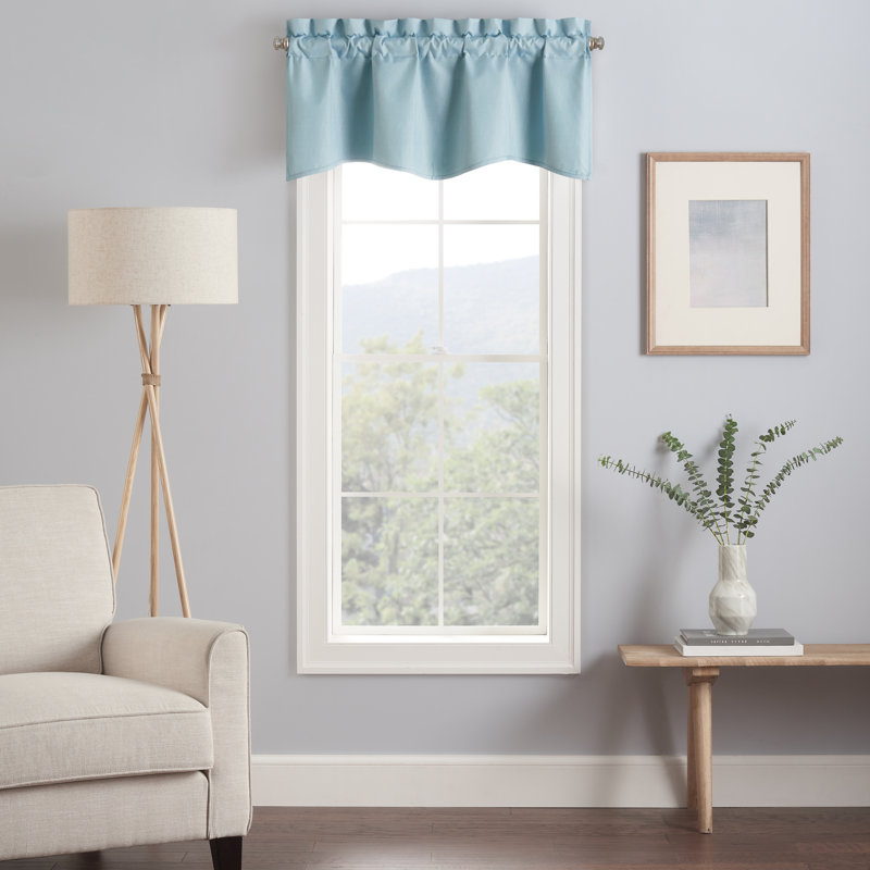 Kendall Scalloped Window Valance, Sterling Blue